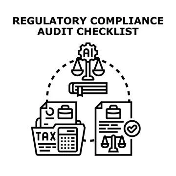 Regulatory compliance audit checklist vector illustration concept Stock Illustration
