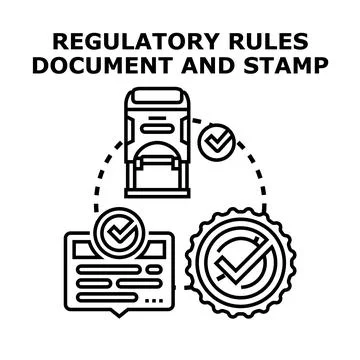 Regulatory compliance document validation approval concept Ilustración de archivo