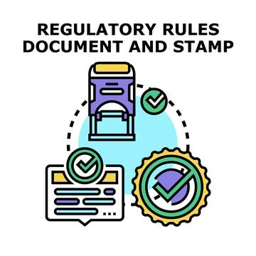 Regulatory compliance document validation approval concept Stock Illustration
