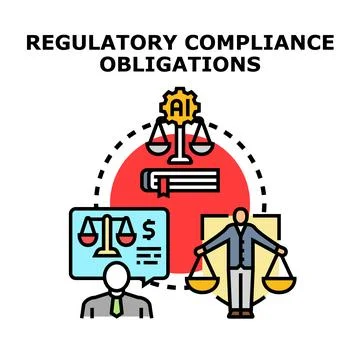 Regulatory compliance obligations with artificial intelligence and legal ba.. 库存插图