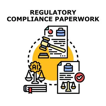 Regulatory compliance paperwork process with artificial intelligence Stock Illustration