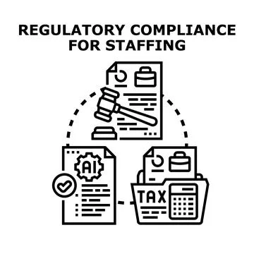 Regulatory compliance for staffing framework process Stock Illustration