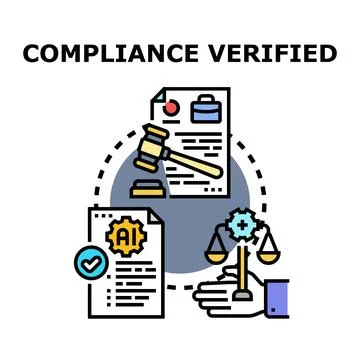 Regulatory compliance verified by artificial intelligence Stock Illustration