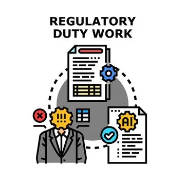 Regulatory compliance work with artificial intelligence concept イラスト素材