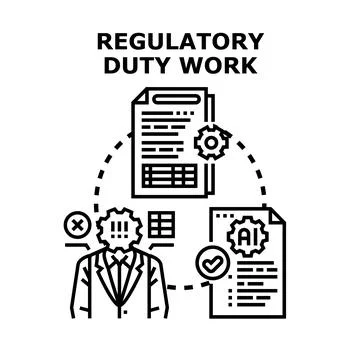 Regulatory compliance work with artificial intelligence concept イラスト素材