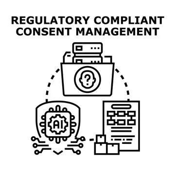 Regulatory compliant consent management process for data privacy Stockillustratie