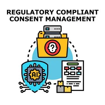 Regulatory compliant consent management process for data privacy 스톡 일러스트