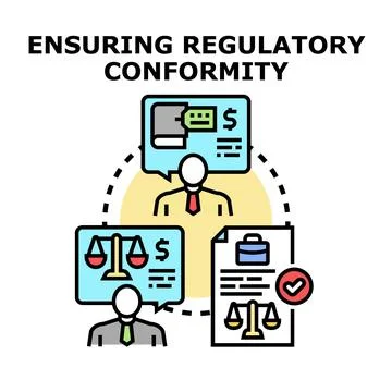 Regulatory conformity ensuring compliance and legal standards Ilustração Stock