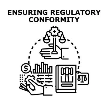 Regulatory conformity ensuring compliance and legal justice Ilustração Stock