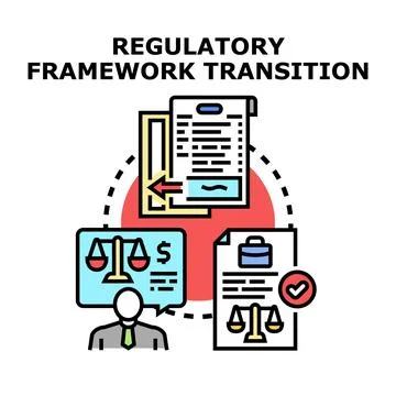 Regulatory framework transition process and legal compliance イラスト素材