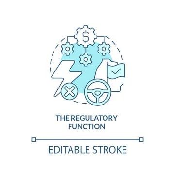 Regulatory function turquoise concept icon Stock Illustration