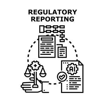 Regulatory reporting process with artificial intelligence compliance Stock Illustration