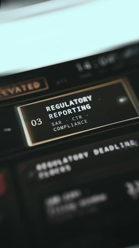 Regulatory Reporting SAR CTR Compliance Module Stock Footage 337883680