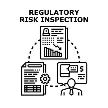 Regulatory risk inspection analyzing documents and financial reports Stock Illustration