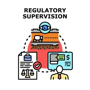 Regulatory supervision of financial project development Stock Illustration