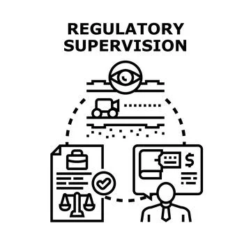 Regulatory supervision of financial project development Stock Illustration