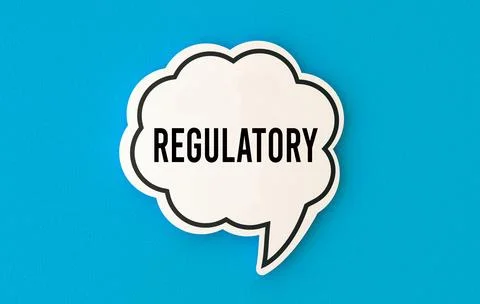 Regulatory text on speech bubble Stock Illustration