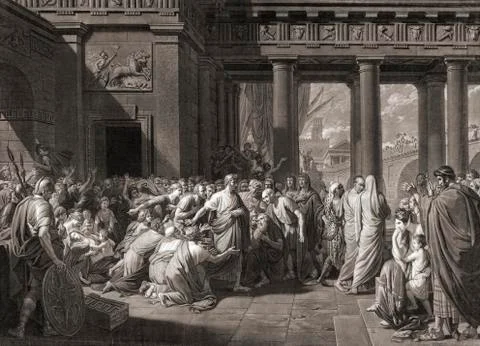 Regulus Returned to Carthage. After a work by Benjamin West and Valentine Gr Stock Photos
