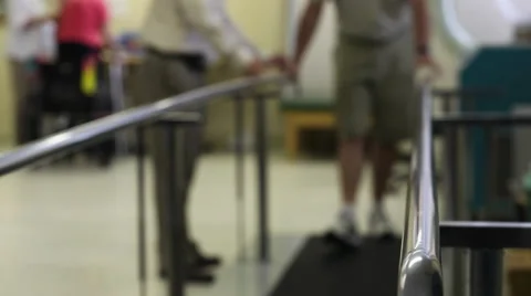 Rehab Patient using Parallel Bars (Male) Video stock 62696955