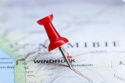 Rehoboth, Namibia pin on map Stock Photos