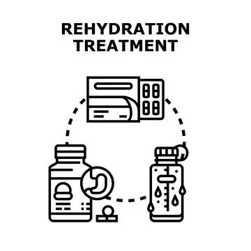 Rehydration treatment vector concept restoring body fluid balance Stock Illustration