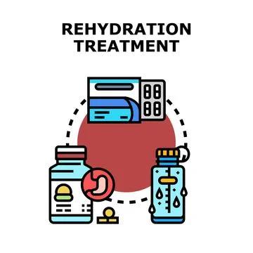 Rehydration treatment vector concept restoring body fluid balance Stock Illustration