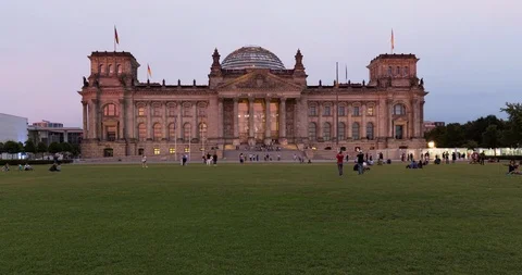 Reichstag Berlin sunset hyperlapse, Germany 스톡 동영상 123469522