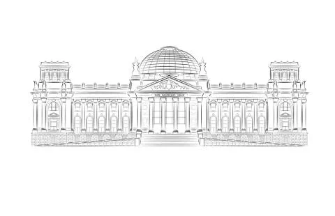 Reichstag building Illustrazione stock