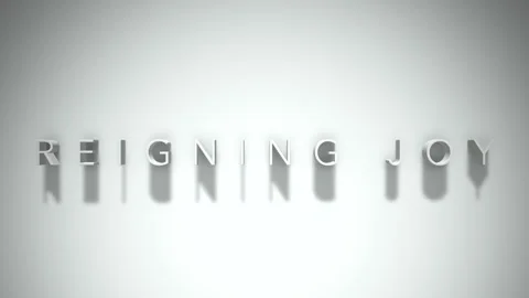 Reigning joy 3D title animation white text on a white background Stock Footage 299380862