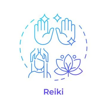 Reiki blue gradient concept icon Stock Illustration