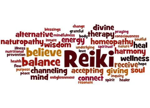 Reiki, word cloud concept Stock Illustration