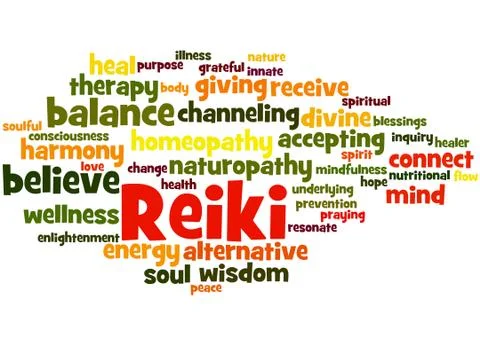 Reiki, word cloud concept Stock Illustration
