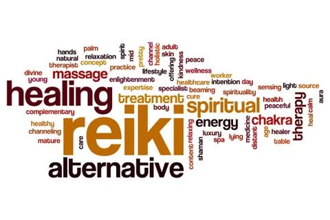 Reiki word cloud Stock Illustration