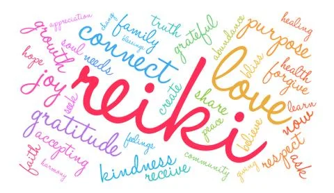 Reiki Word Cloud Illustrazione stock