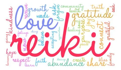 Reiki Word Cloud Ilustração Stock