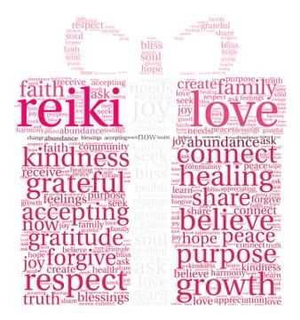 Reiki Word Cloud Stock Illustration