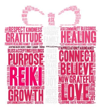 Reiki Word Cloud Stock Illustration