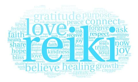 Reiki Word Cloud Stock Illustration