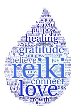 Reiki Word Cloud Stock Illustration