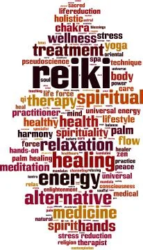 Reiki word cloud Stock Illustration