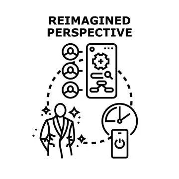 Reimagining business perspective with creativity and digital strategy Stock Illustration