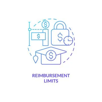 Reimbursement limits blue gradient concept icon Stock Illustration