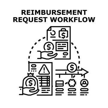 Reimbursement request workflow process diagram イラスト素材