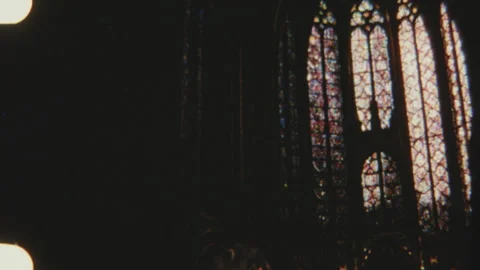 Reims Cathedral Interior With Stained Glass Light Stock Footage 319978832