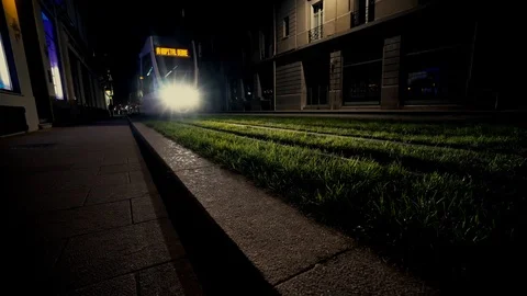 The Reims tramway is a tram system of rail in Reims, France Stock Footage 85489415