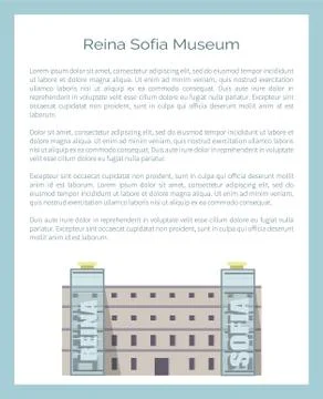 Reina Queen Sofia Museum Located in Madrid, Vector Ilustración de archivo