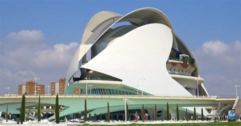 Reina (Queen) Sofia Palace of Arts of City of Arts and Sciences Stock Footage 67576881