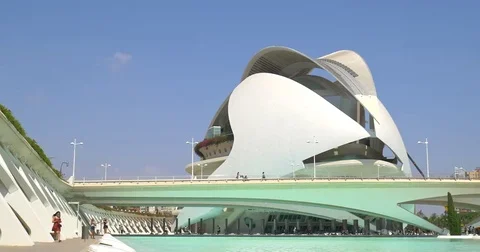 Reina (Queen) Sofia Palace of Arts of City of Arts and Sciences In Valencia Stock Footage 69213571