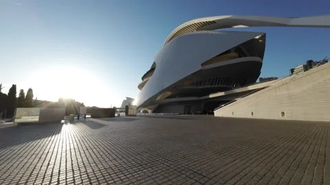 Reina Sofia Arts Palace in Valencia City of Arts and Sciences Stock-Footage 266682007