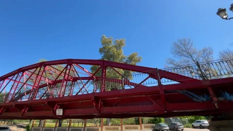 The Reina Sofía Bridge in Talavera de la Reina, Spain Stock Footage 306296509